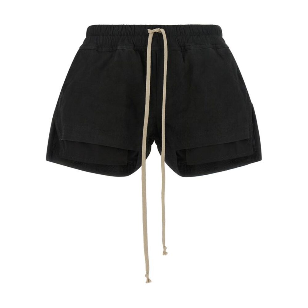 Rick Owens Black Lamb Leather Bermuda Women's Shorts